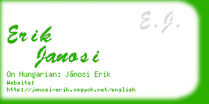 erik janosi business card